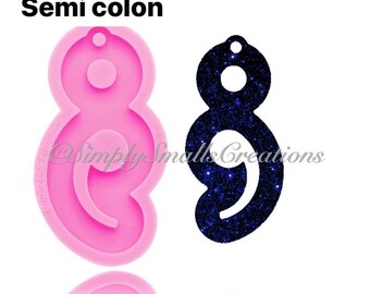 Semicolon mold - semicolon keychain mold  -