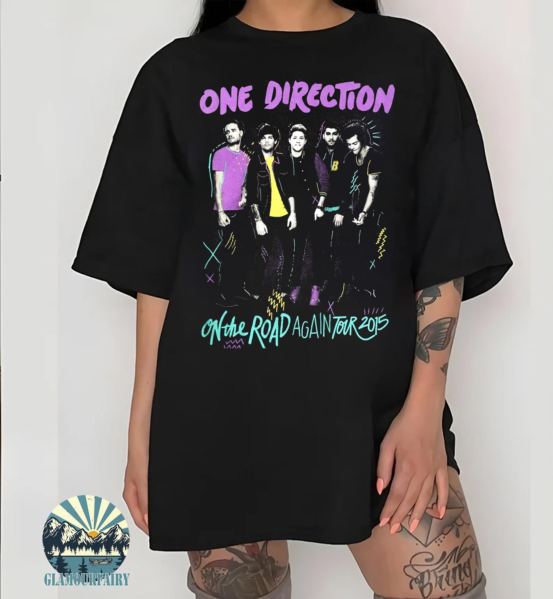 ONE DIRECTION T SHIRT Band Concert Harry Styles 1D Color Blocks