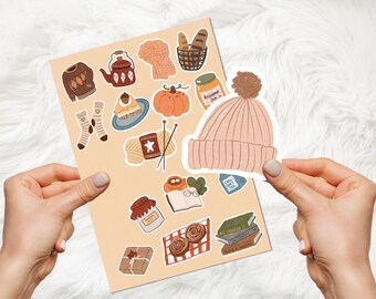 Cozy Autumn Days Planner Stickers: Scrapbook, Journal (Digital)