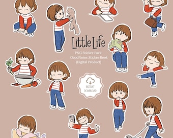 Chotskibelle Little Life Stickers: Whimsical Everyday Mood PNGs (GoodNotes)