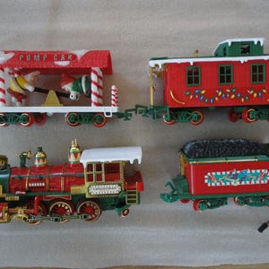 new bright christmas train set 1986