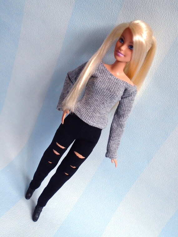 Barbie doll clothes, Barbie PANTS and T-SHIRT, Curvy Barbie clothes leggings, Fashionista clothing, Made to Move clothes, Modern Barbie set