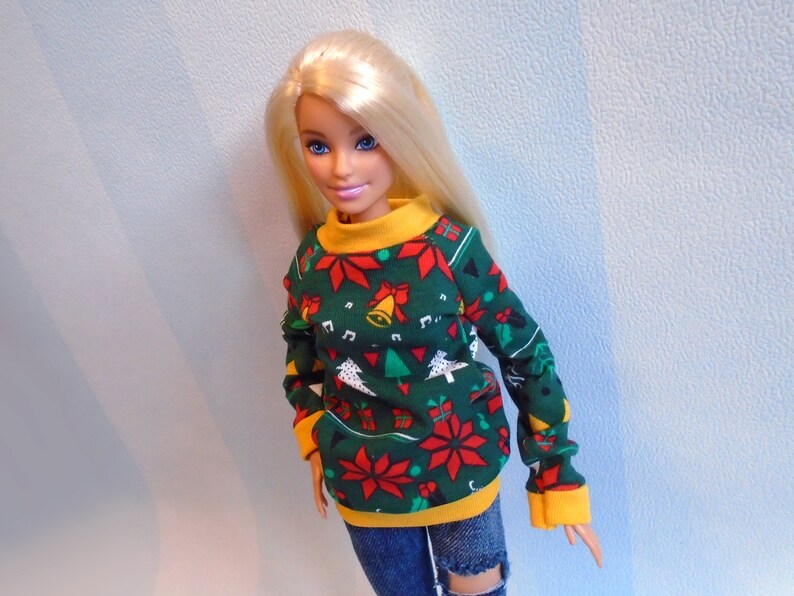 Barbie Christmas Clothes Barbie doll clothes sweater Barbie | Etsy