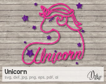 Unicorn, unicorn svg, silhouette, cricut svg, scanncut, cut files, svg, dxf, jpg, png, eps, pdf, ai, unicorn svg cut file, unicorn svg file