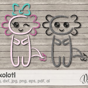 Axolotl svg, axolotl png, axolotl, axolotl cut files, svg, dxf, jpg, png, eps, pdf, ai