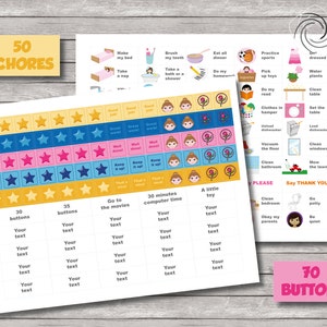 Chore chart, reward chart, behavior chart, princess image 2