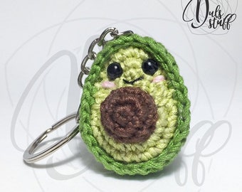 Avocado crochet keychain, crochet avocado, avocado amigurumi, crochet, bag charm, avocado, cute keychain, avocado gift, amigurumi keychain