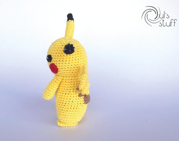 かぎ針編みのピカチュウ、あみぐるみ、ピカチュウ、ピカチュウの