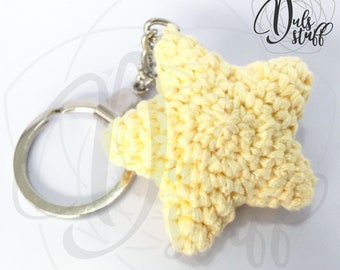 Porte-clés en étoile au crochet, étoile au crochet, amigurumi en étoile, cadeau en étoile, porte-clés mignon, étoile au crochet