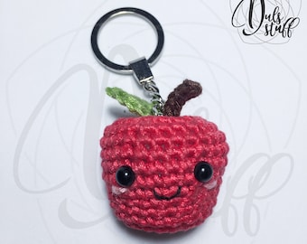 Llavero de manzana de crochet, manzana de crochet, amigurumi de manzana, regalo de manzana, llavero lindo, manzana de ganchillo