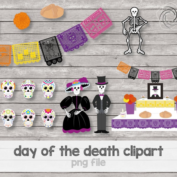 Day of the death, catrina, catrin, calaveritas de azúcar, calaca, pan de muerto, veladora, flor de cempasúchil, altar de muertos