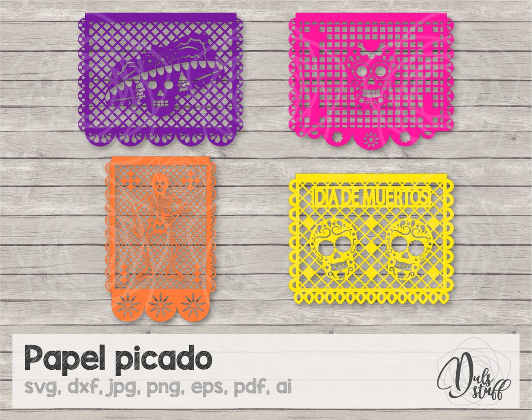 Papel Confetti Svg, Papel Picado Silhouette, Papel Picado Cricut, Papel Picado Cutting Files ...