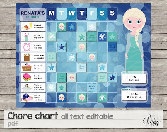 Chore chart, reward chart, behavior chart, princess by Dul's Stuff ...