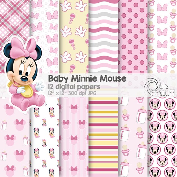 Baby Minnie Mouse Pink Digital Paper Pack Instant Download 12 X 12 By Dul S Stuff Catch My Party