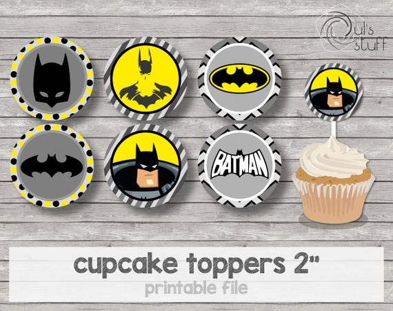 Printable Batman cupcake toppers image regarding Batman Cupcake Toppers Printable titled Printable Batman cupcake toppers