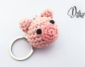 Crochet pig keychain, crochet pig, amigurumi pig, pig gift, cute keychain, gift for her, crochet pig