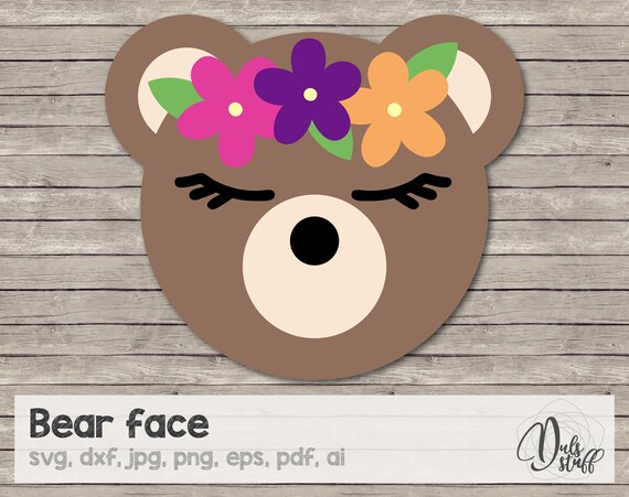Bear, bear face, bear face svg, bear face cricut, bear face silhouette, bear face cut file, svg, dxf, jpg, png, eps, pdf, ai Il_570xn