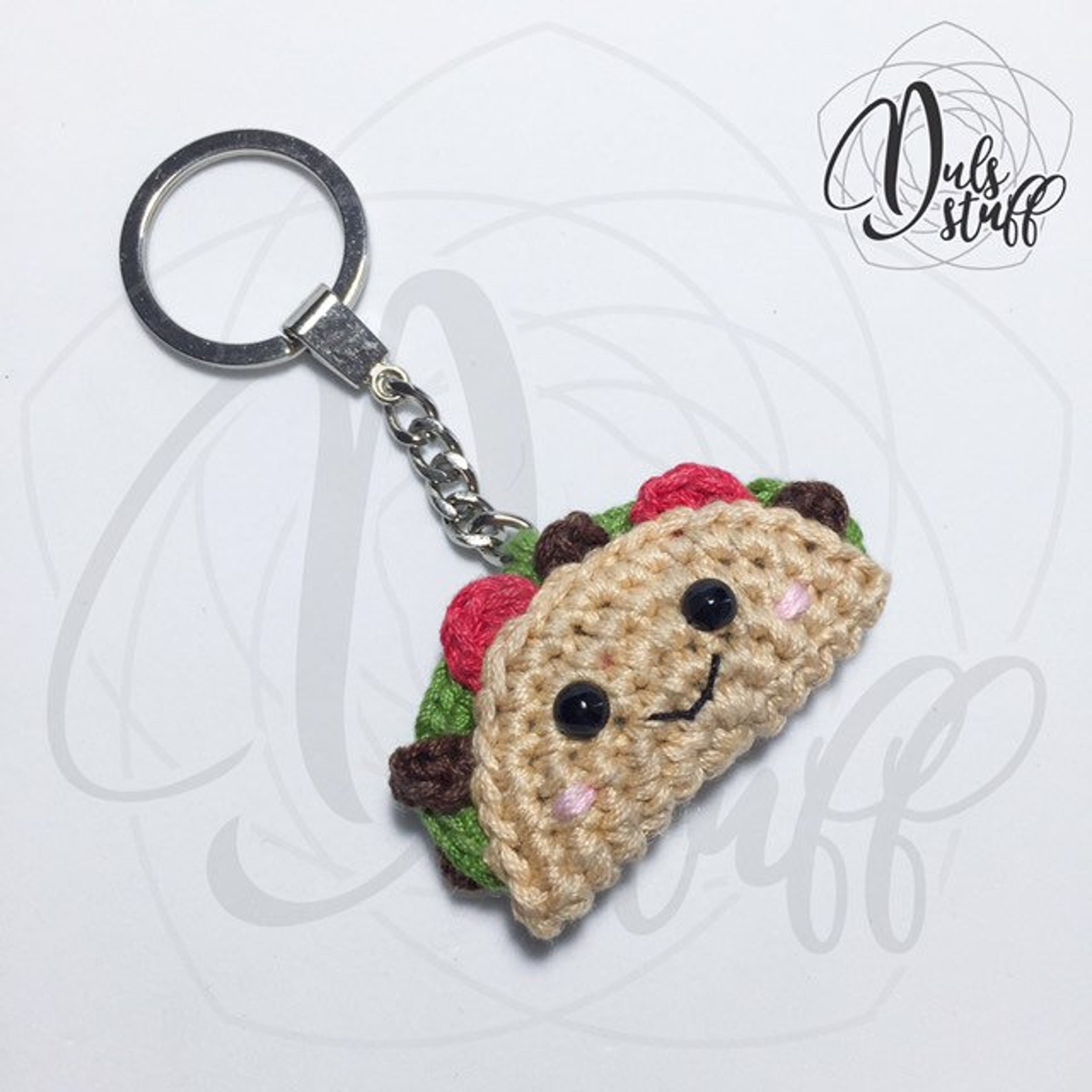 Taco Crochet Keychain Crochet Taco Taco Amigurumi Crochet Etsy