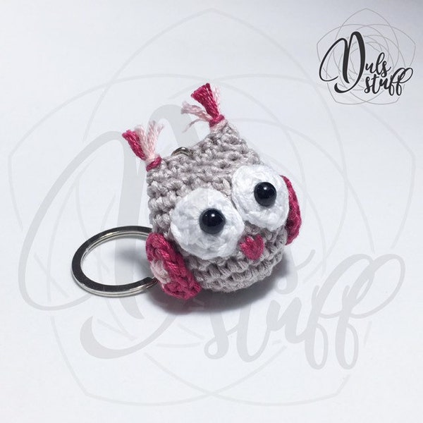 Crochet Owl Keychain Etsy