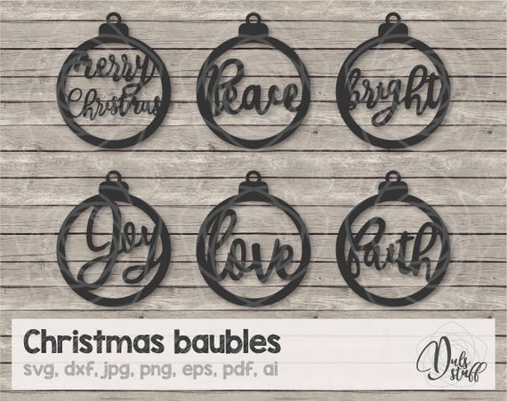 Download Christmas Baubles Svg Bundle Set Of 6 Merry Christmas Peace Etsy