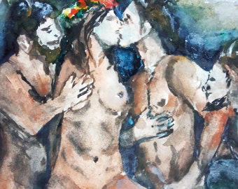 Sensual Fantasy Art - Erotic Nude Portraits, Intimate Custom Drawings, Adult Gift for Couples