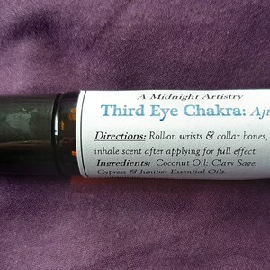 Third Eye Chakra Clearing & Balancing Roll-On 10mL - Essential oils - Natural - Aromatherapy - yoga - meditation - healing