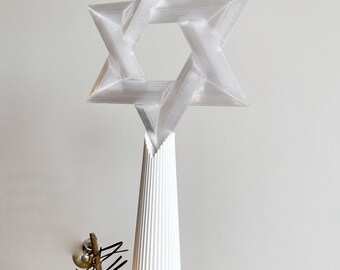 Jewish Star of David Christmas Tree Topper, Stained Glass Jewish Star ...