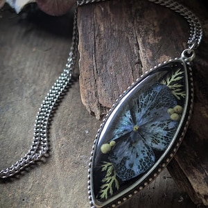 Hortensie Anhänger Kette Hydrangea botanisch floral