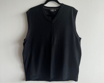 KNIT SWEATER VEST unisex black mexx pullover vest, size large