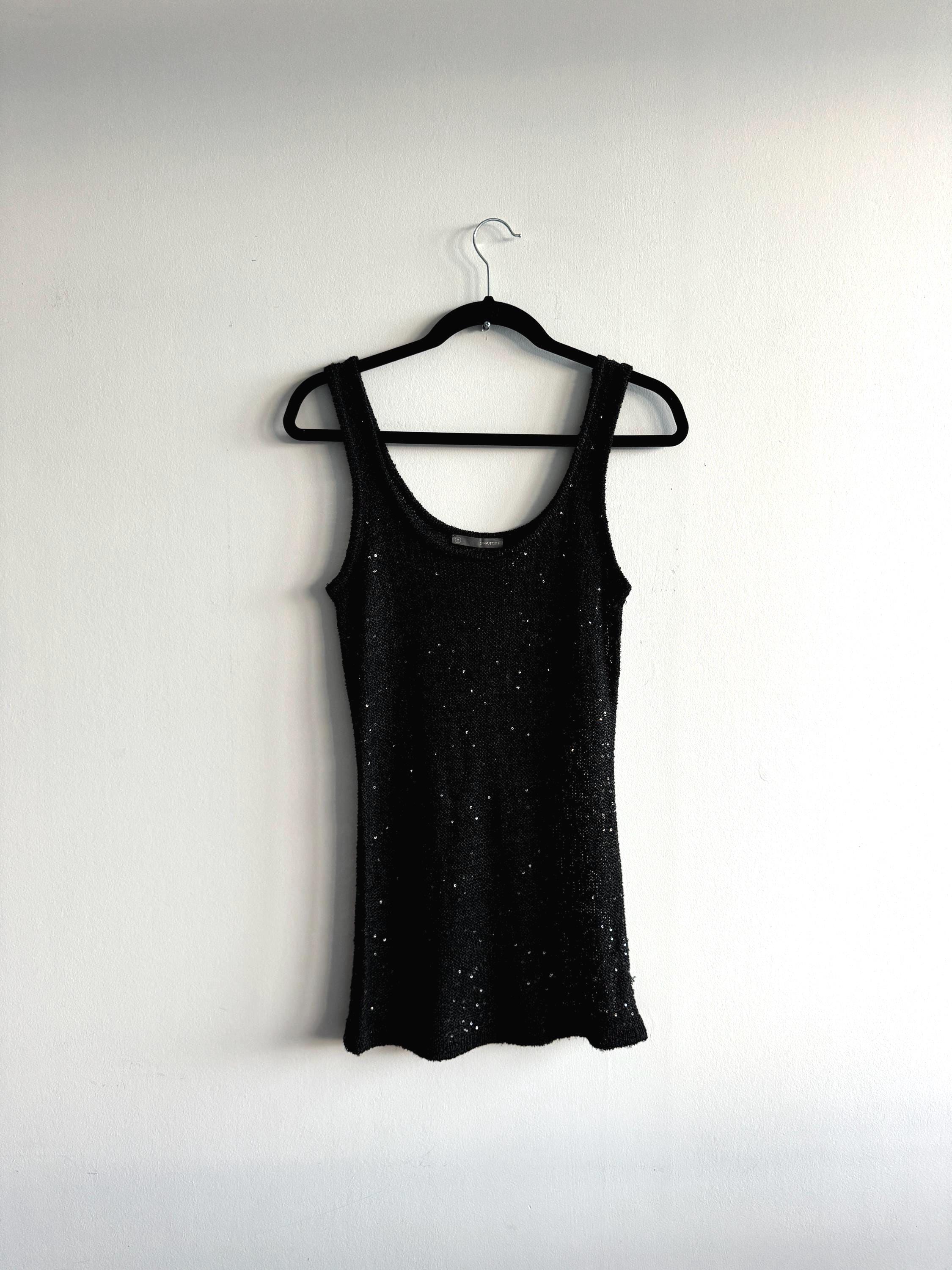 black sheer sequins tee