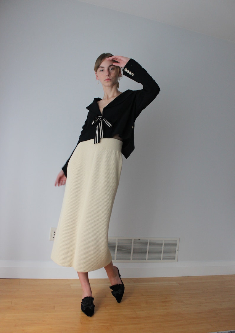 Sonia Rykiel black /& cream blazer with front tie THE BUSY STUDIO size 44 medium