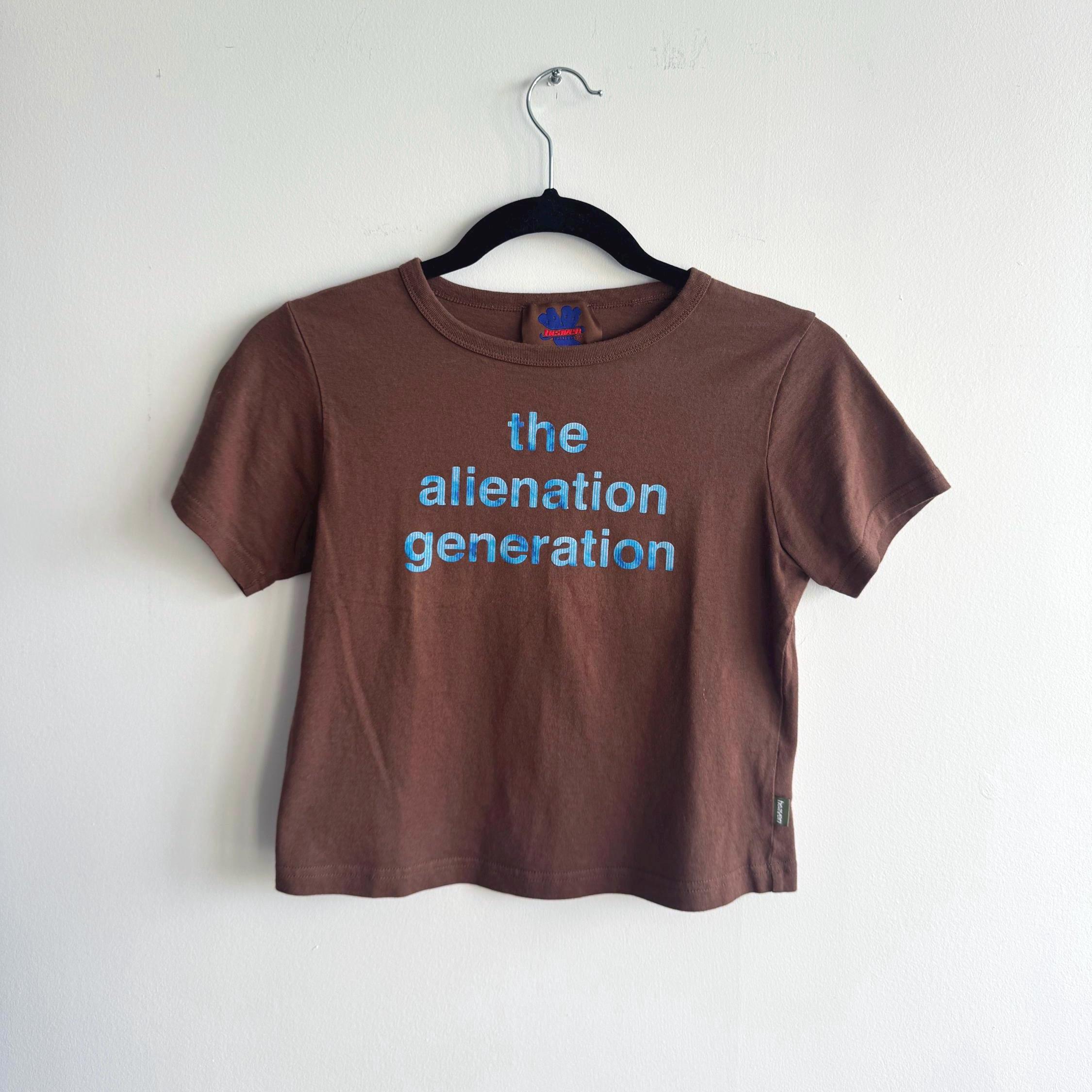 HEAVEN by MARC JACOBS Brown Baby T With Blue Graphic Quote, Size
