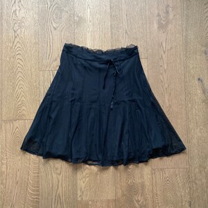 MESH TULE SKIRT black fairycore balletcore style ruffled skirt with velvet bow, size medium/ large