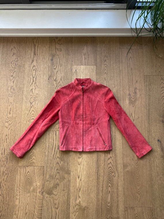 dkny coat red