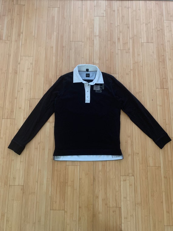 hugo boss long sleeve polo black