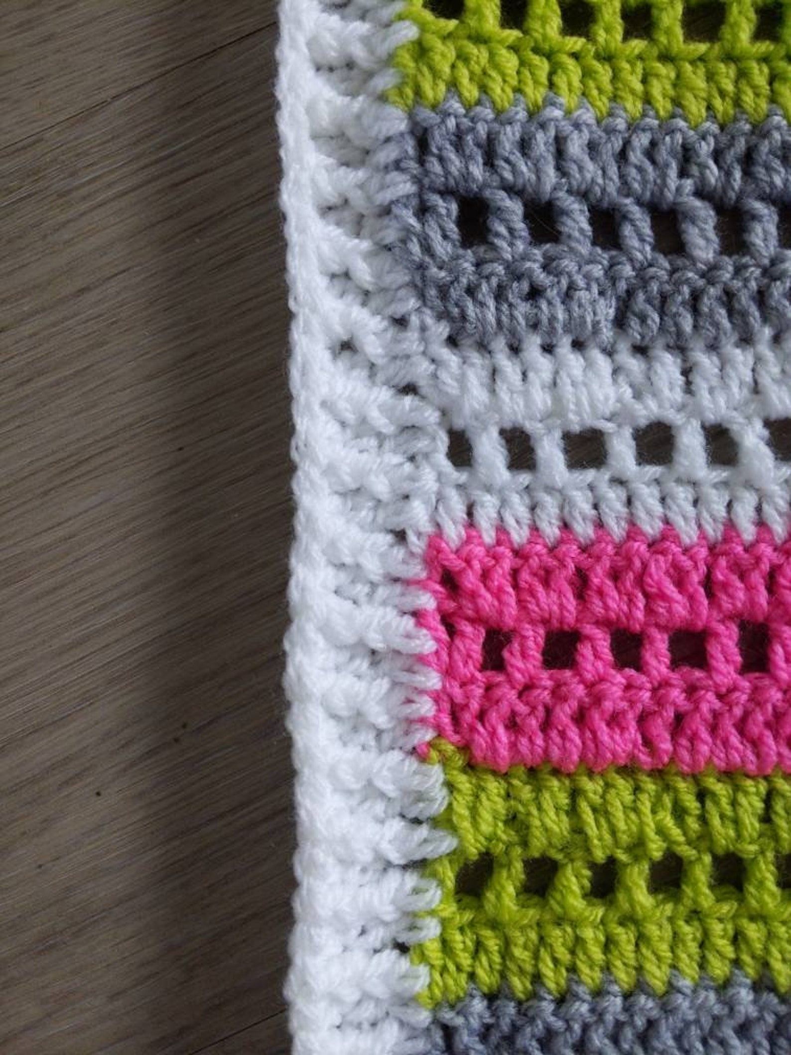 Bright Neon Modern Crochet Baby Blanket Etsy