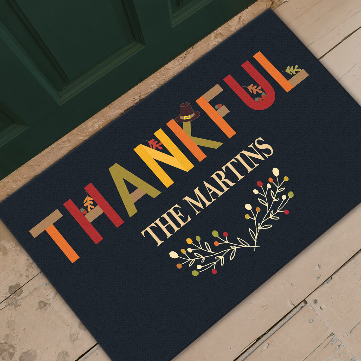 PERSONALIZED Doormat Mat Door Mat Thanksgiving Holiday Etsy