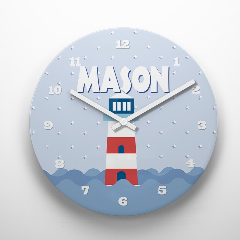 Custom PERSONALIZED Kids Wall Clock Room Decor Great Childrens Etsy