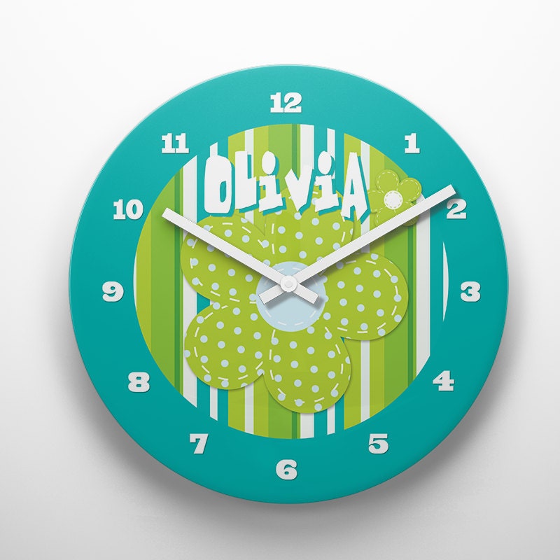 Custom PERSONALIZED Kids Wall Clock Room Decor Great Childrens Etsy