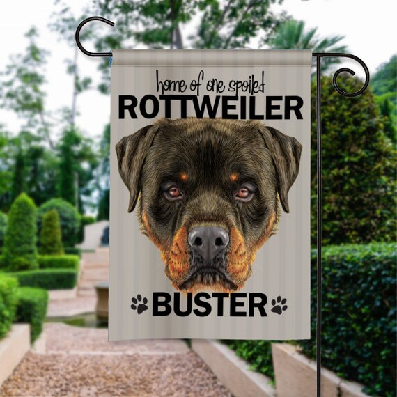 Rottweiler Rottie Dog Breed Personalized Garden Flag Yard Sign Banner Decor Decoration Personalize W Pet Name Great Gift For