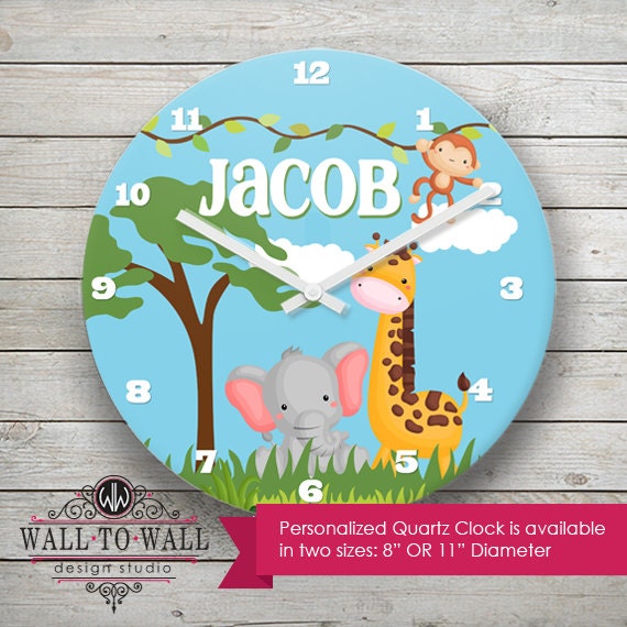 Custom PERSONALIZED Kids Wall Clock Room Decor Great Childrens Etsy