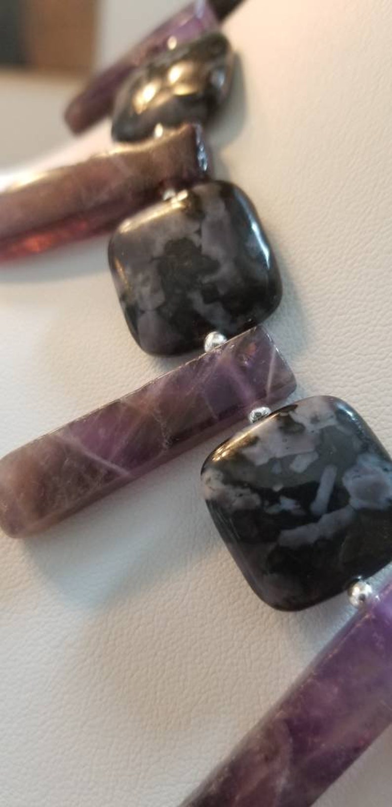 Mystic Merlinite The Healer/'s Trifecta Egyptian Style Collar Necklace Obsidian Super 7