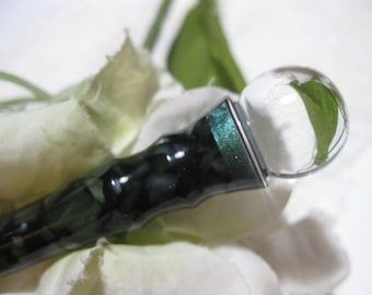Hair Stick --Black and white -Crystal Clear - Ultra Bright
