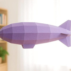 Blimp or Dirigible or Zeppelin or Goodyear Balloon 3D Papercraft Model - Origami Art - DIY Pattern - Downloadable PDF template