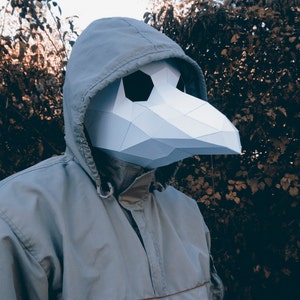 Printable Paper Model Of Plague Doctor Mask - Folding Diy Template