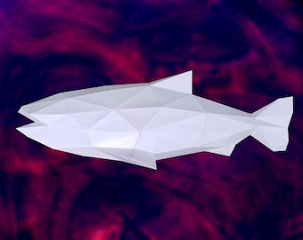Salmon Fish - 3D Papercraft Model - Download PDF Template - DIY Decoration