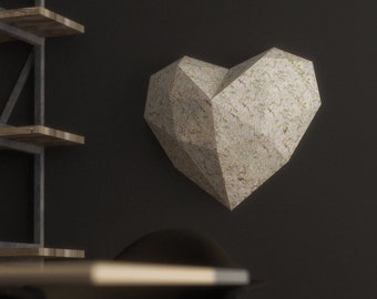 Decimated Heart Papercraft Wall Sculpture – Geometric PDF Template