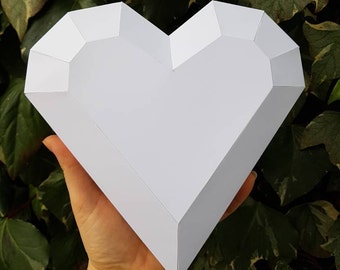 Printable Paper Model Of Hearts - Folding 3d - Diy Template