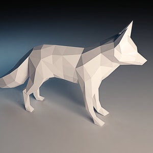 Arctic Fox Papercraft Pattern DIY Origami Model Downloadable PDF ...