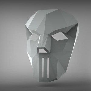 Printable modelo em papel de Máscara Casey Jones - Template DIY Folding